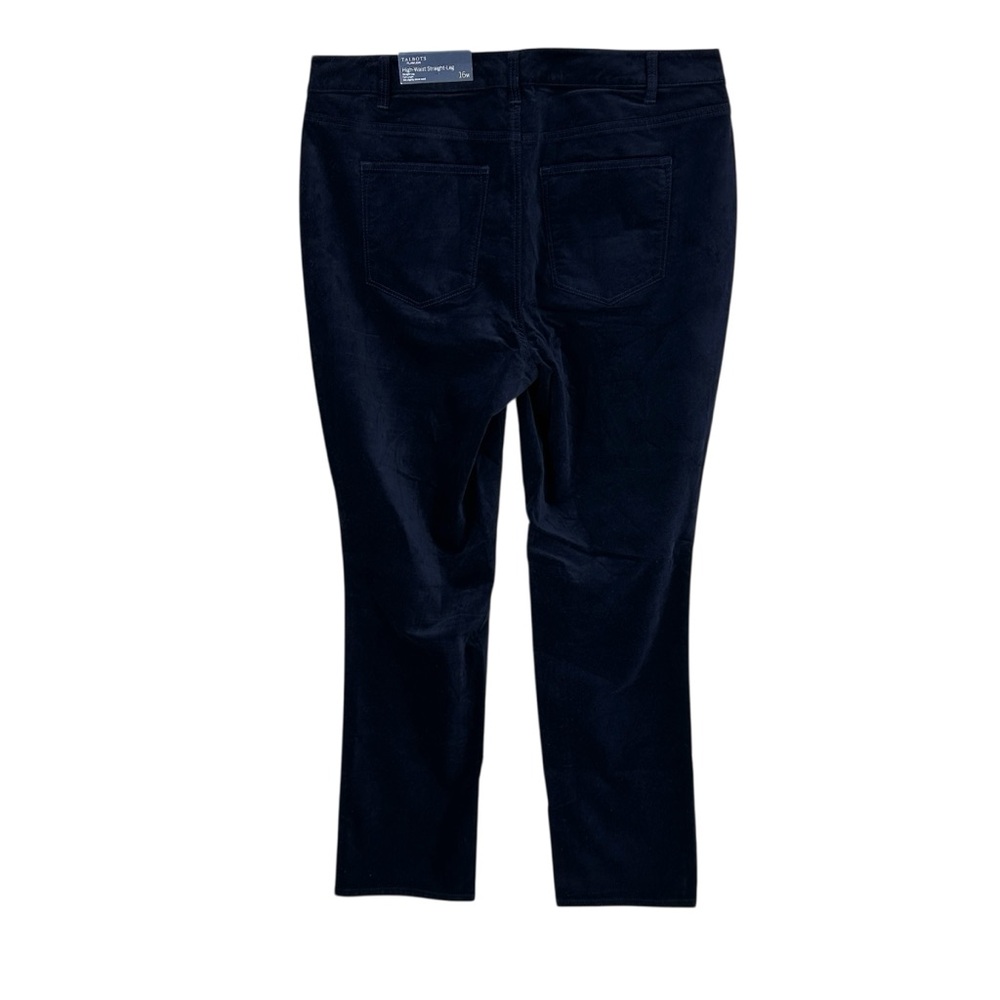 New! TALBOTS Flawless Velvet Pants High Waist Straight Leg Blue - Picture 2 of 7